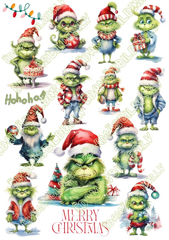 Cukura papīrs ar apdruku "Grinčs" 